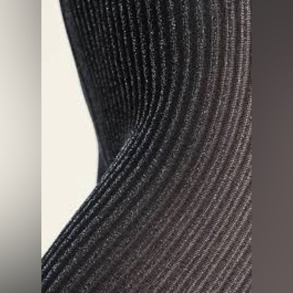 Wolford NEW Dora Metallic Ribbed 100 Denier Tights Black Size Small - Picture 4 of 6